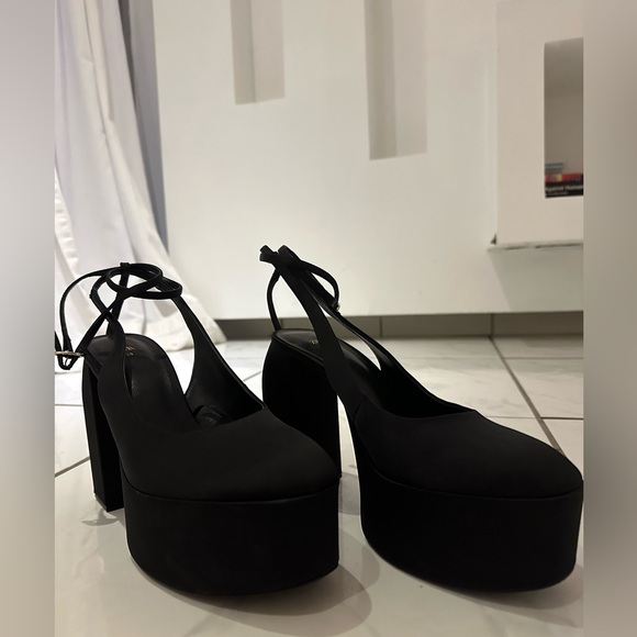 ZARA PLATFORM HEELED SLINGBACK SHOES - Picture 4 of 4
